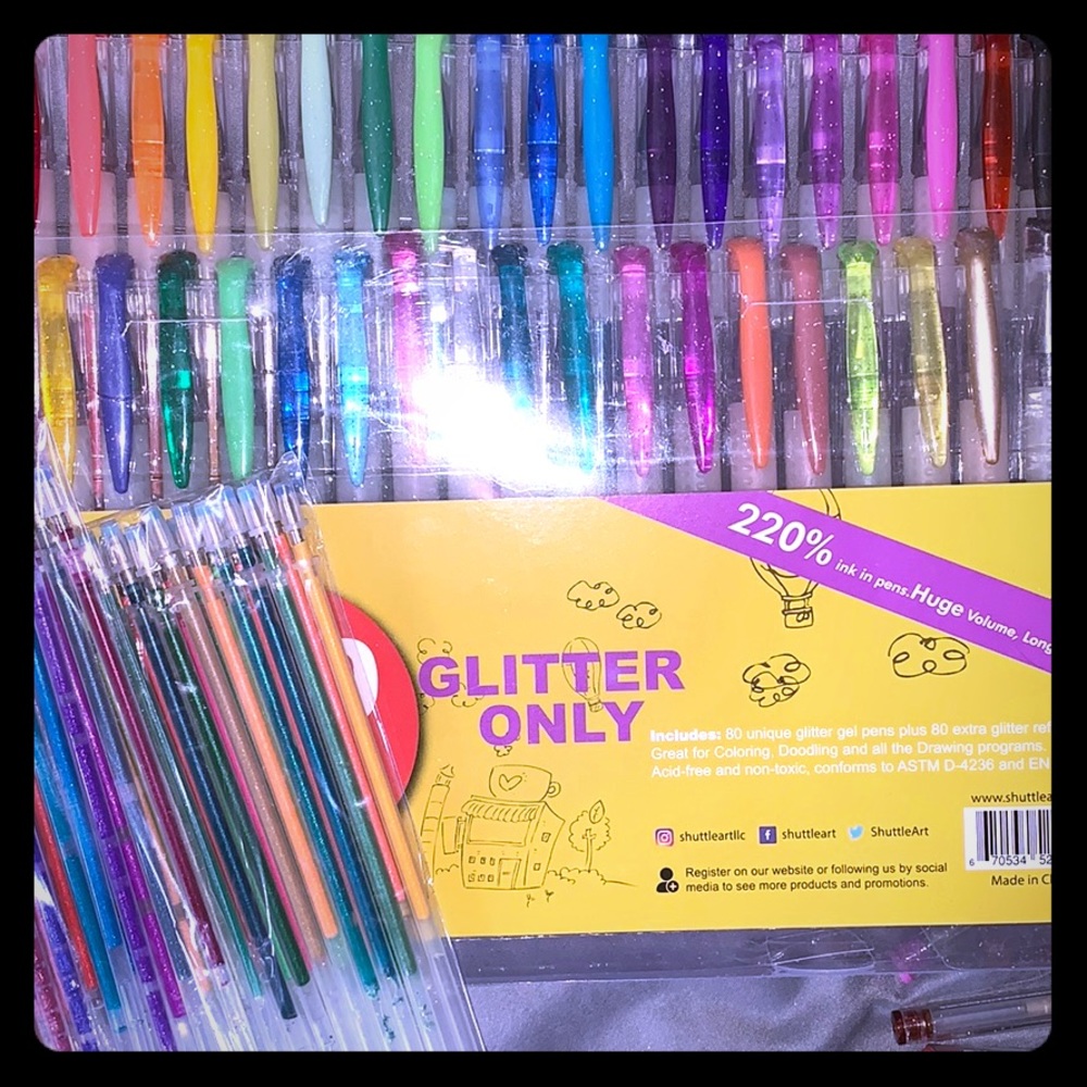 80 glitter gel pen set